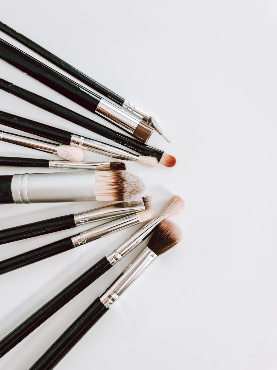 A fan of makeup brushes