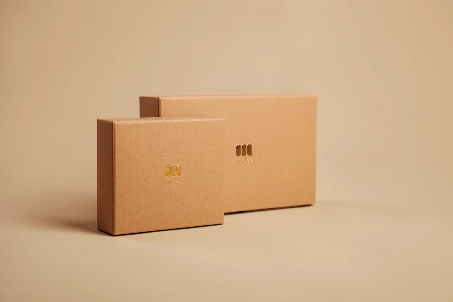 Cosmetic boxes on a table, ready to be checked