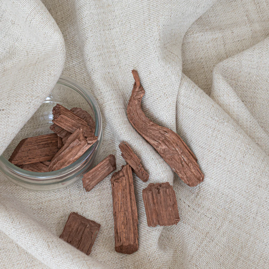 Pieces of dried licorice root
