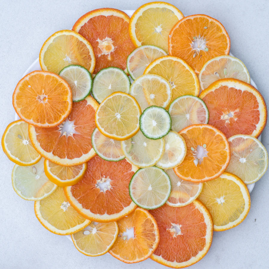 Slices of orange and lime