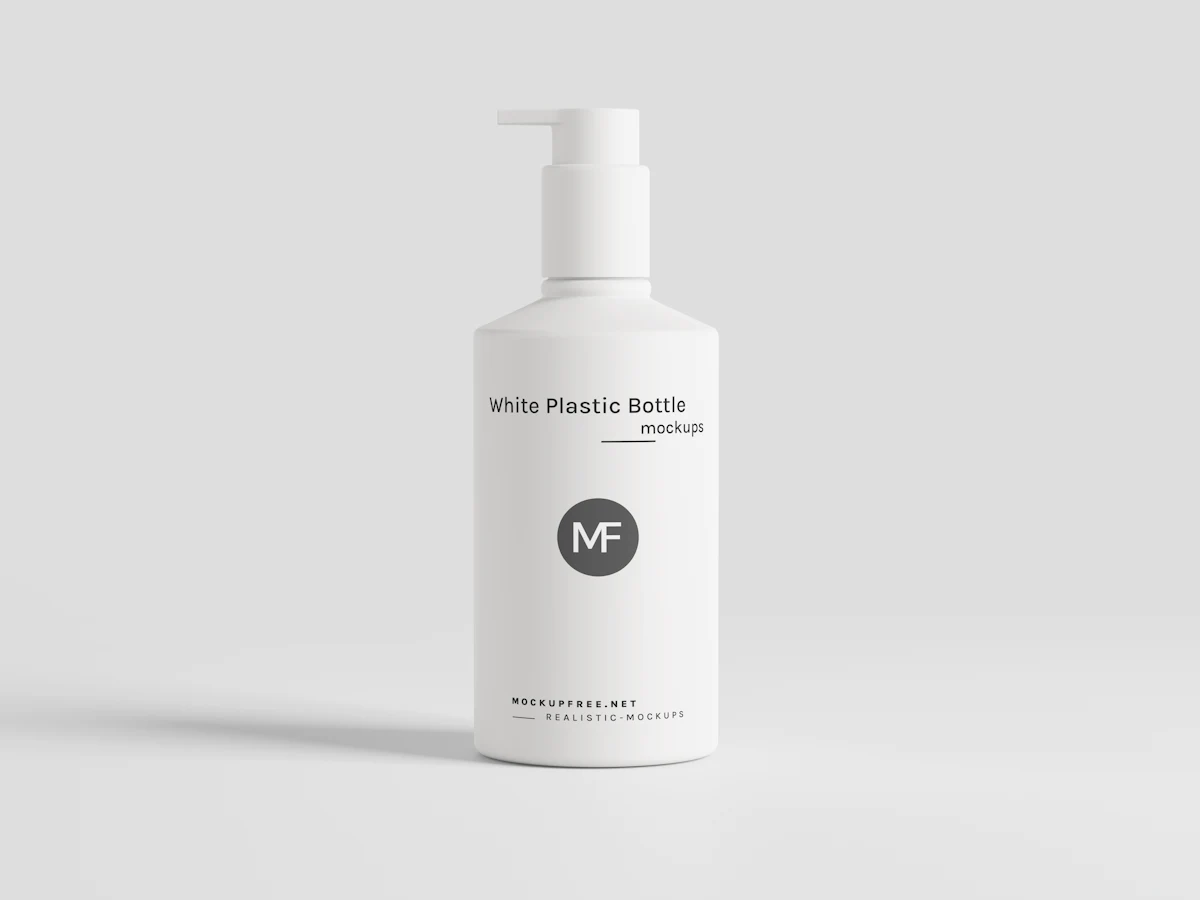 A white body lotion bottle